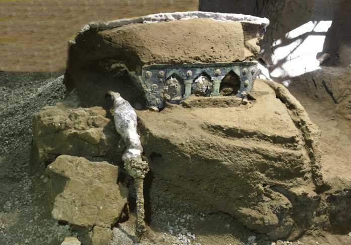 Roman chariot unearthed ‘almost intact’ near Pompeii