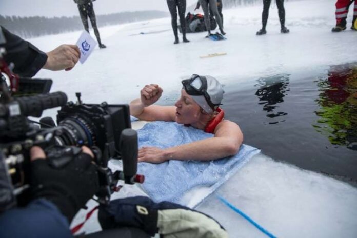 Finland’s Johanna Nordblad claims under-ice horizontal dive record