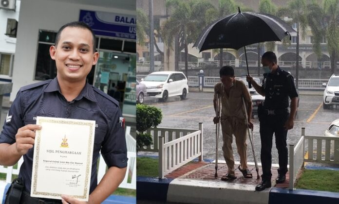Subang Jaya cop receives praises, appreciation for helping senior citizen