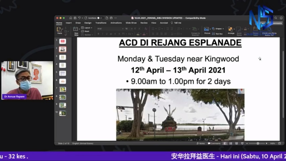 Dr Annuar: Mass ACD at Rejang Esplanade April 12, 13