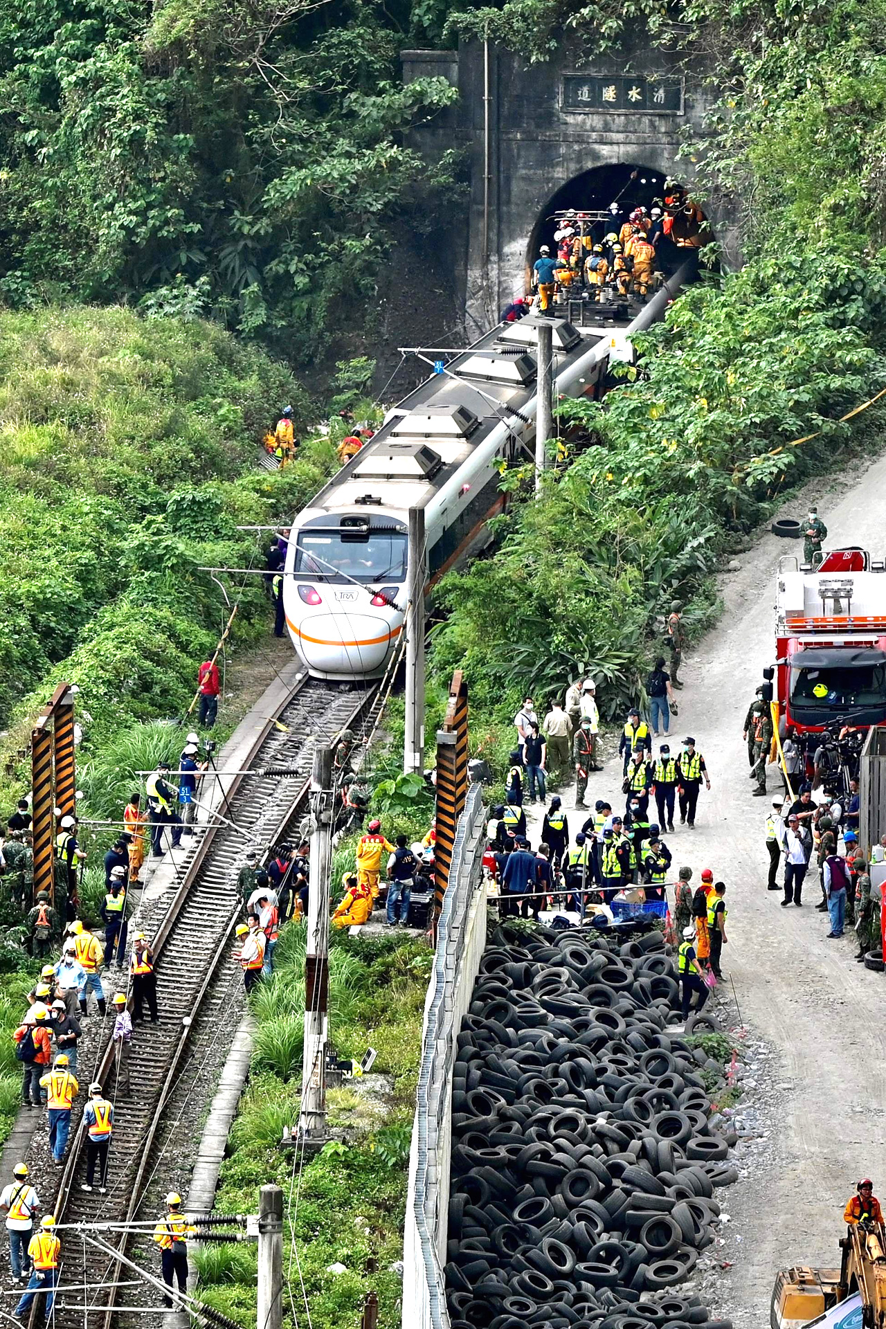 At least 51 dead as Taiwan train derails in tunnel
