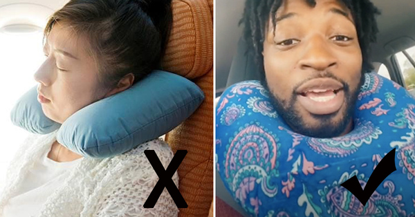 Guy Teaches “Correct Way” To Use A Neck Pillow. Apparently, We’ve Been