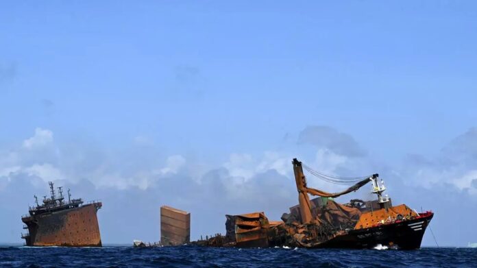 Sri Lanka recovers black box from sinking ship, aborts dive