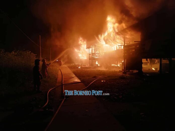 Fire almost completely destroys PGA hostel block in Limbang
