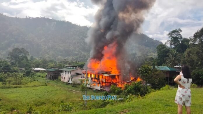 Fire leaves Penan family of five in Long Adang homeless