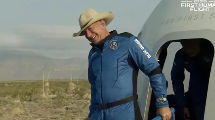 World’s richest man Jeff Bezos blasts into space