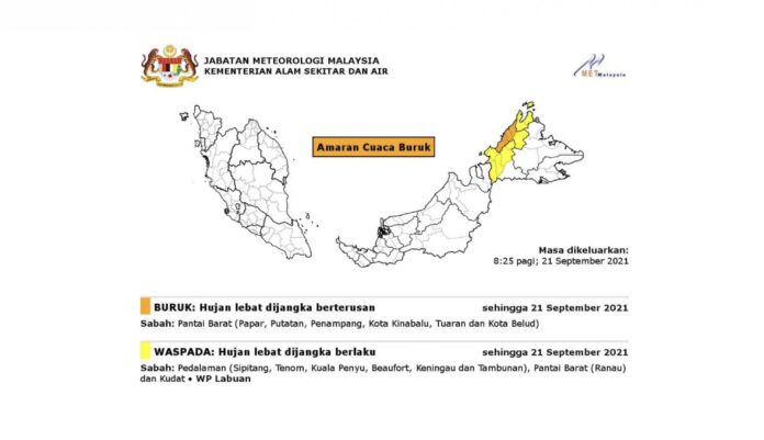 Flood, high tide warning in Sabah