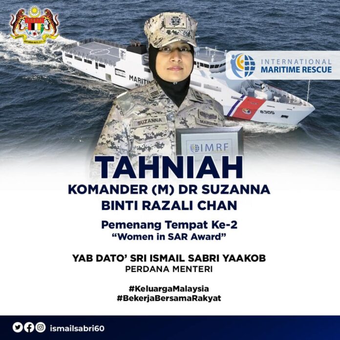 PM Ismail Sabri congratulates Dr Suzanna for winning global award on maritime search and rescue