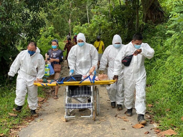 Elderly woman injured during landslide