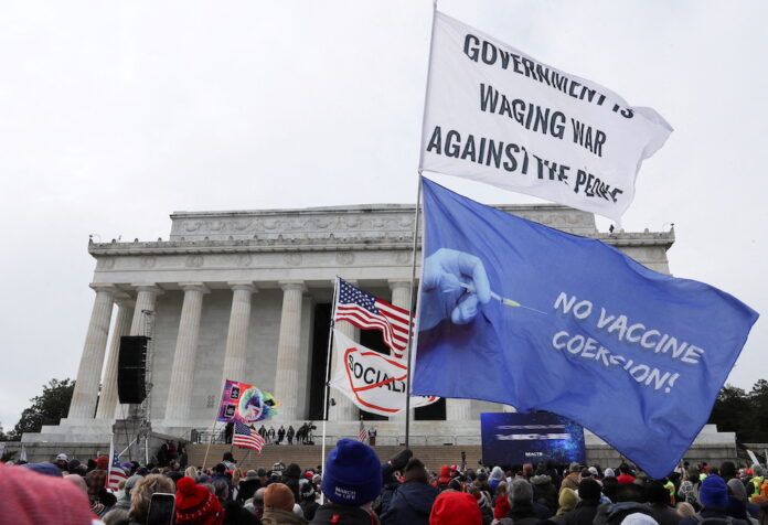 Thousands march in Washington against Covid vaccine mandates