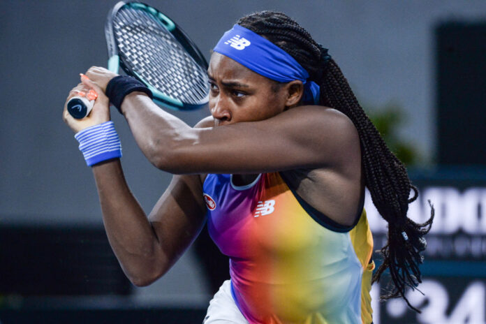 Gauff beats Kostyuk, five Americans in Adelaide quarters