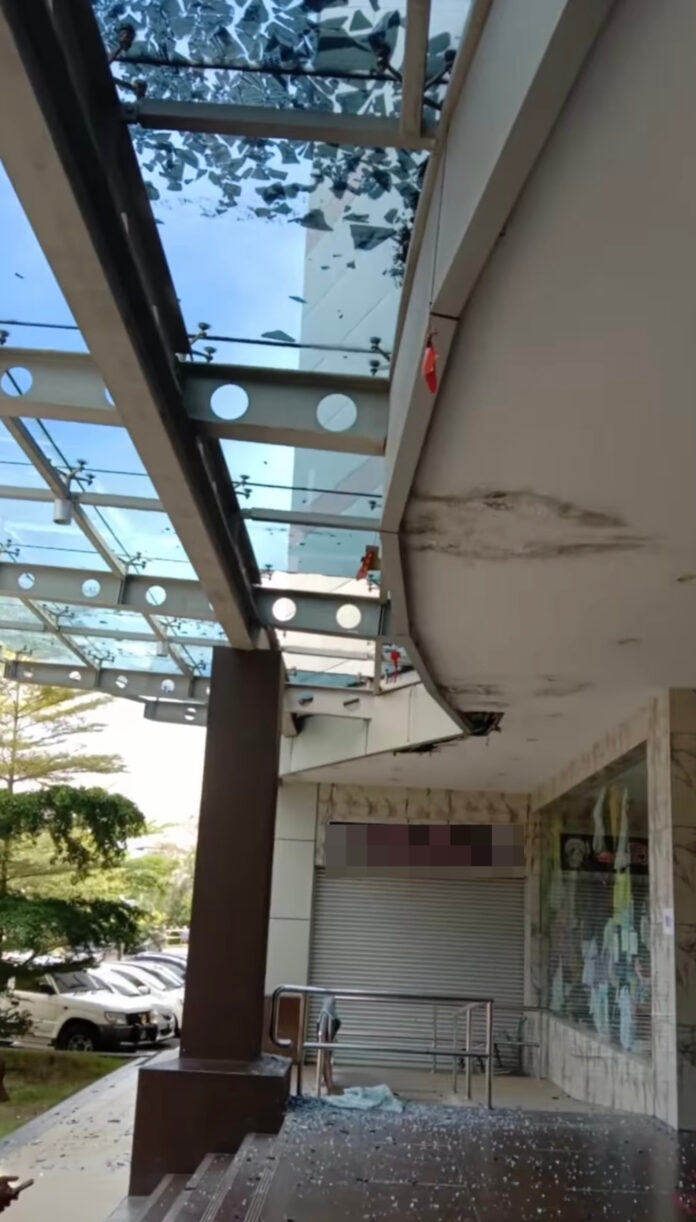In Miri, shopping mall's glass ceiling collapses, no one hurt