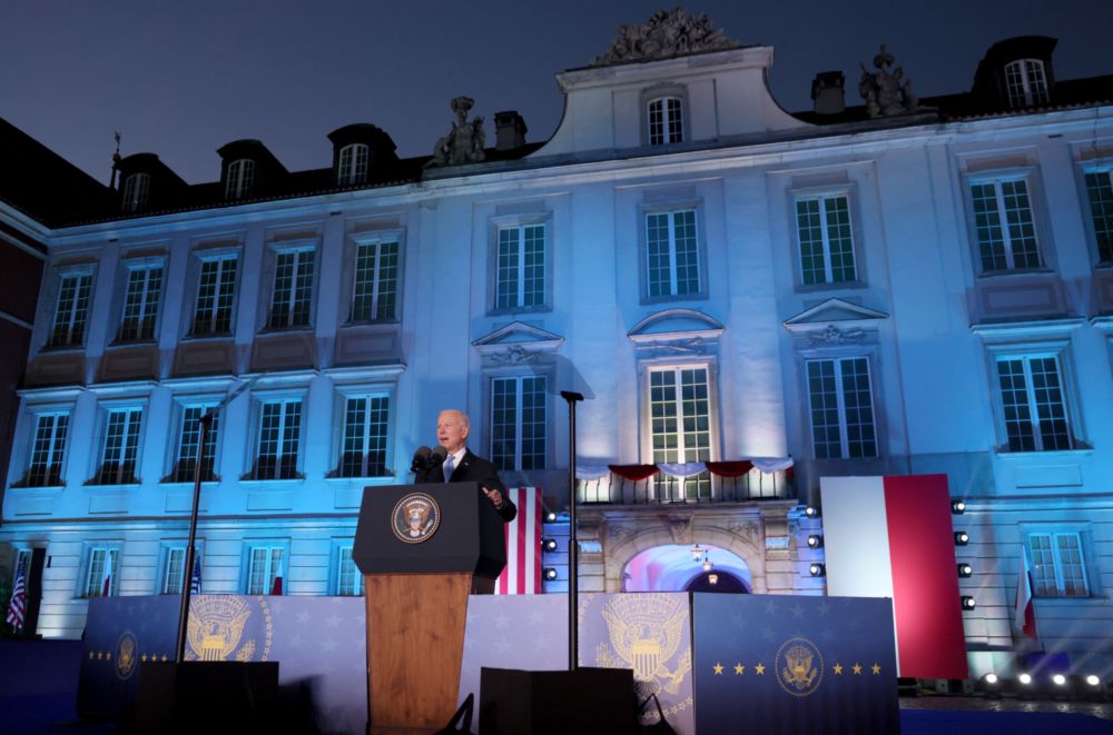 Missiles strike Ukraine's Lviv as Biden says Putin 'cannot remain in power'