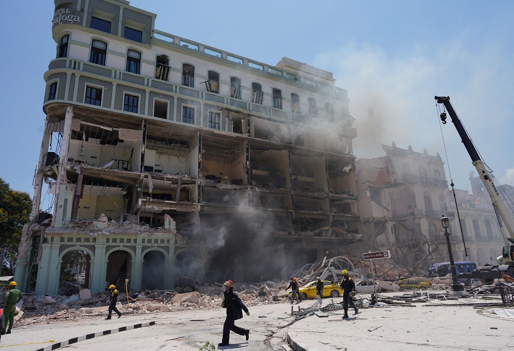 Gas leak blamed for blast at iconic Havana hotel that killed 22