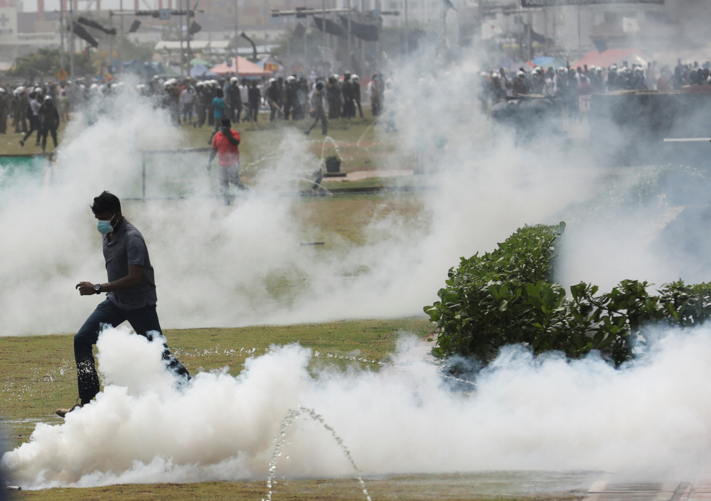 Sri Lanka imposes curfew in capital after 20 injured in clashes