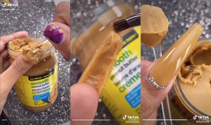 This week's TikTok beauty trick: Peanut butter makes for tasty nail extensions