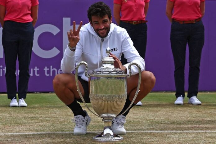 Berrettini says in running to win Wimbledon after Queen's double