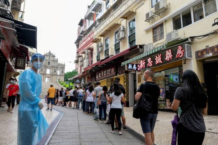 Casino hub Macau launches third round of Covid testing as infections rise