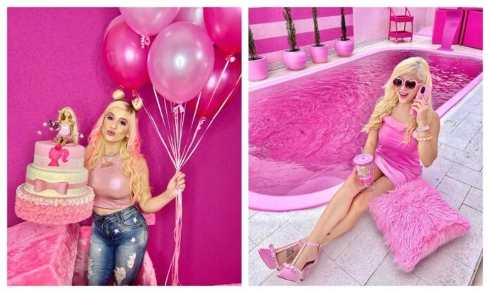 Brazilian Barbie superfan spends more than RM870,000 turning her home pink including colour of swimming pool (VIDEO)