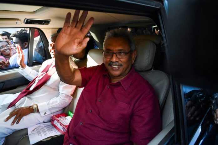 Sri Lanka president near airport as exile rumours spread