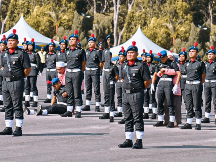 Elderly Malaysian man melts the hearts of many as he rushes to help nephew who fainted at parade