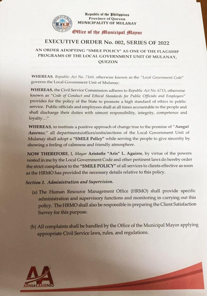 Philippine mayor orders public servants to 'smile' or risk fine