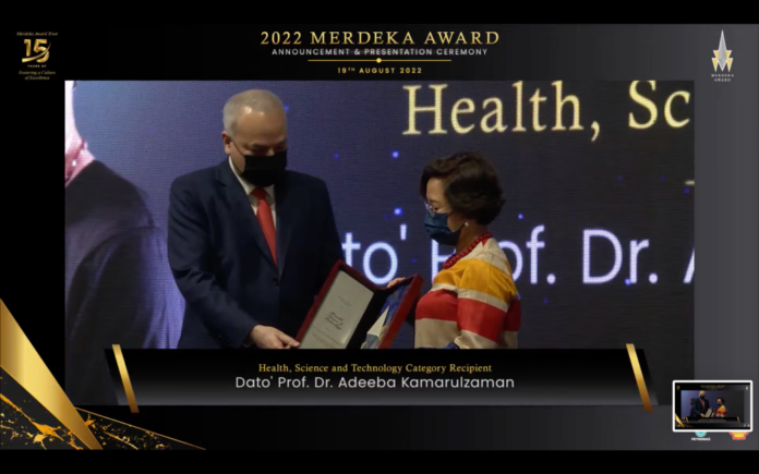 Infectious diseases expert Dr Adeeba Kamarulzaman receives Merdeka Award in health, science and tech