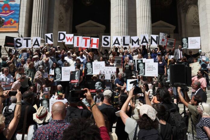 Safety concerns loom as writers show public support for Rushdie