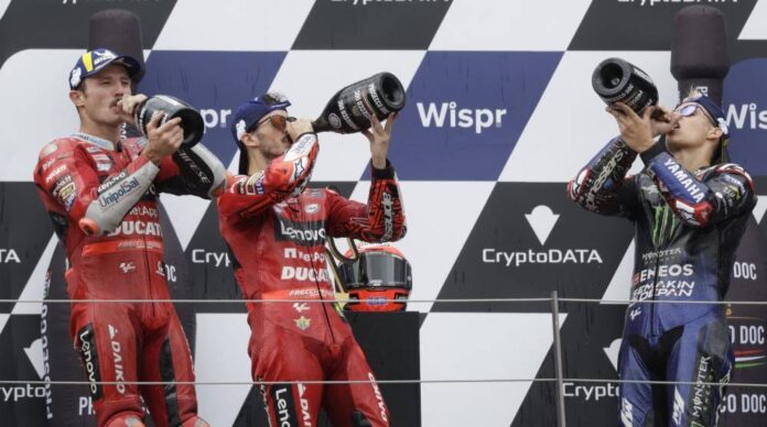 Bagnaia takes third straight win, Quartararo storms to second