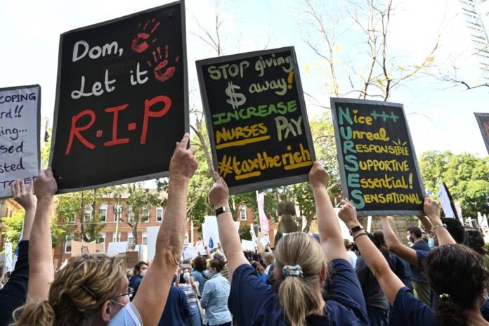 Pandemic-weary nurses strike in Australia