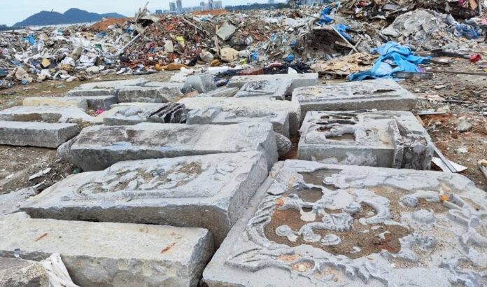 Penang activist claims over century-old tombstone of Kapitan Cina's wife now in Jelutong dumpsite