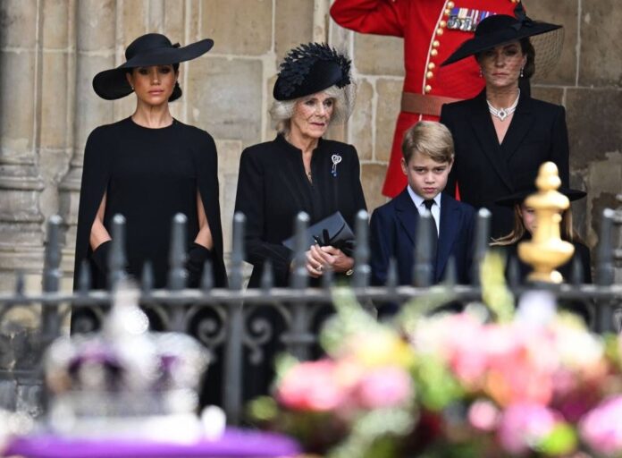George and Charlotte follow great-grandmother's coffin