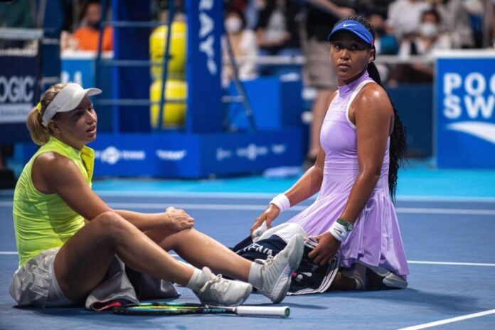 Osaka 'really scared' after Saville retires with knee injury
