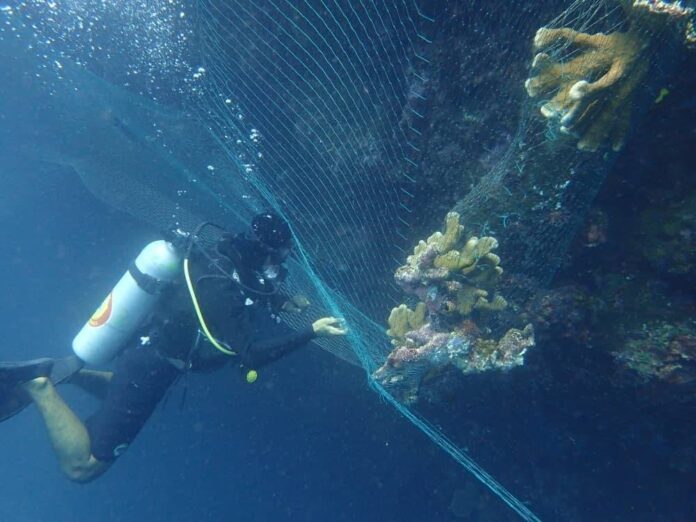 Sipadan island coral reefs damaged by 900m tangled fishing net, boat operator detained for questioning