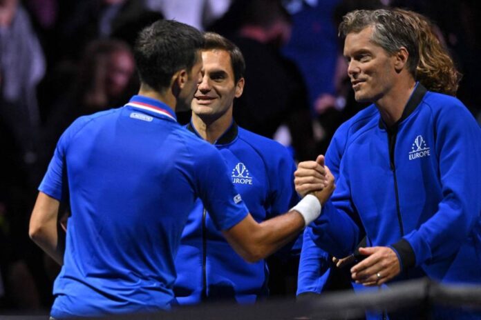 Djokovic makes stylish return at Laver Cup as Federer watches on