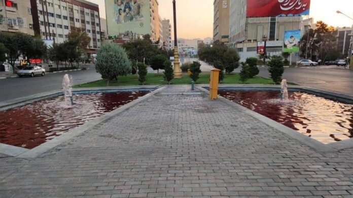 Artist turns Iran fountains red to reflect bloody crackdown