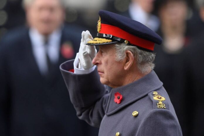 King Charles leads Remembrance Day silence for first time as British monarch