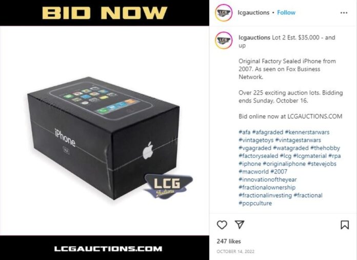 Factory-sealed first-gen iPhone sells for over US$63,000