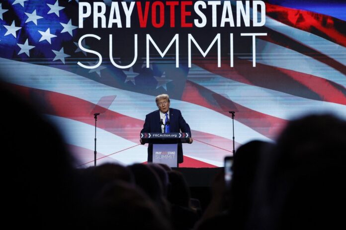 Sinner, savior or both?: Trump woos evangelicals, women