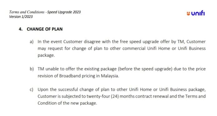 Unifi Free Speed Upgrade 2023: Is there a contract renewal for upgrade or downgrade? Here's TM's response