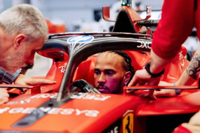 Hamilton ‘absolutely OK’ after crashing during Ferrari Barcelona test