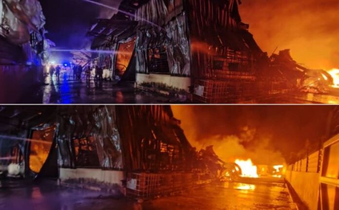 Mattress factory and recycling plant gutted by fire in Butterworth, with no casualties reported